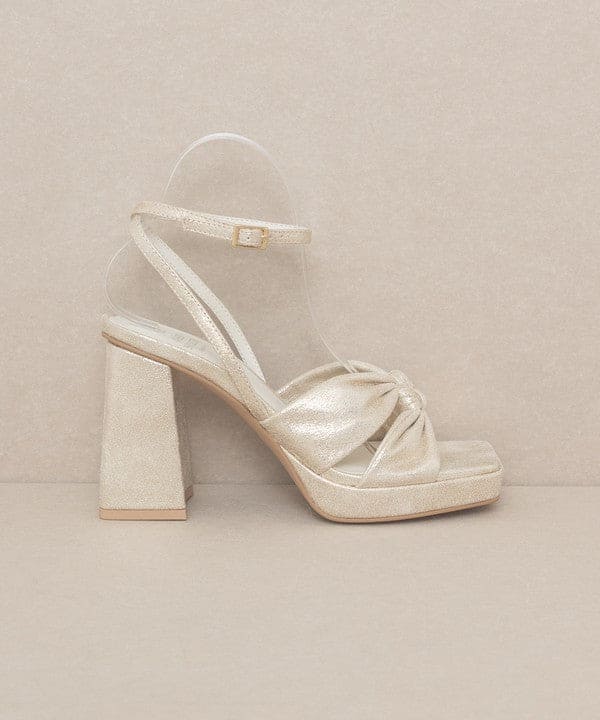 OASIS SOCIETY Zoey - Knotted Band Platform Heels by Oasis Society | Fleurcouture