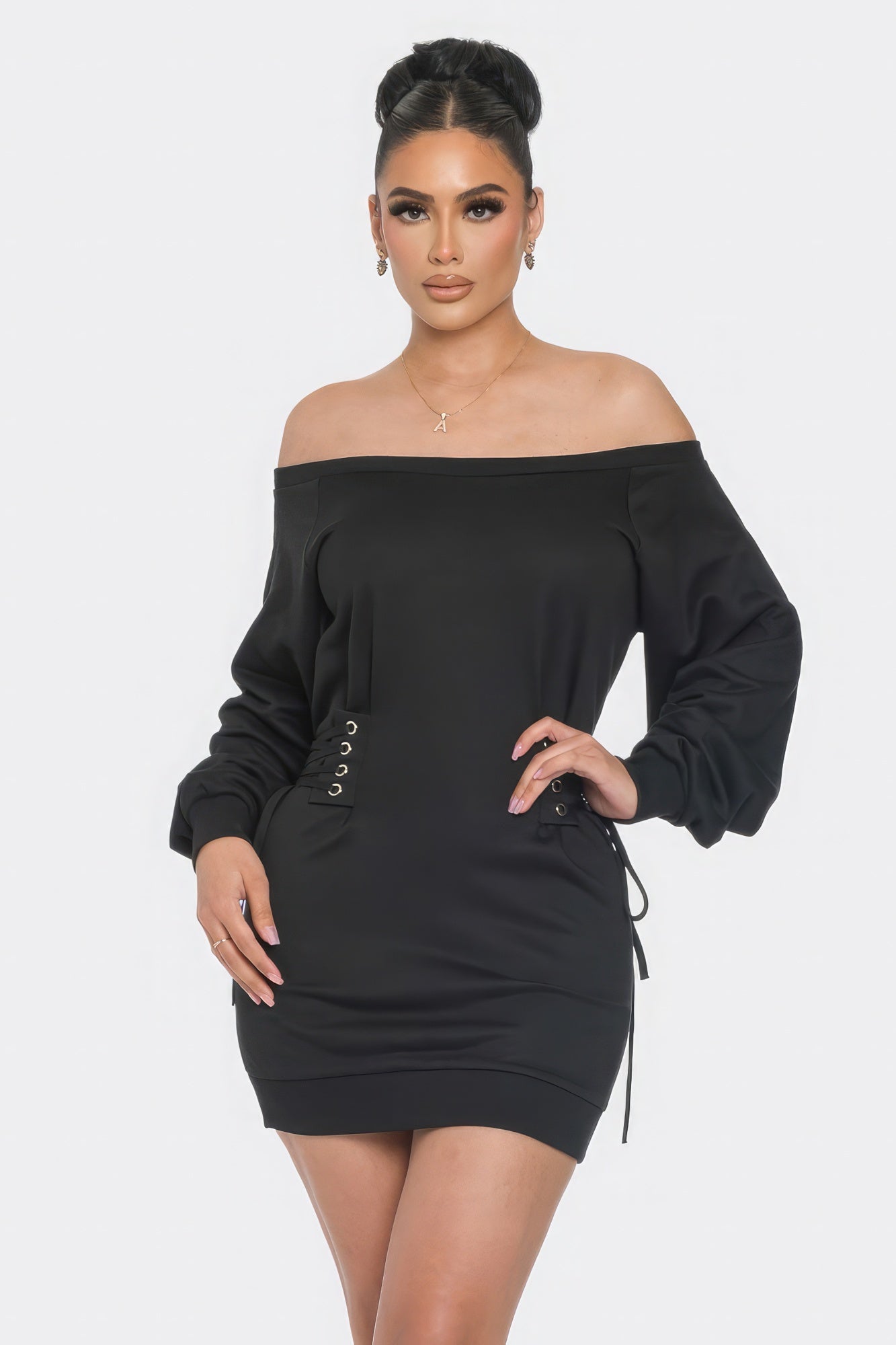 Off Shoulder Mini Dress by Fleurcouture | Fleurcouture