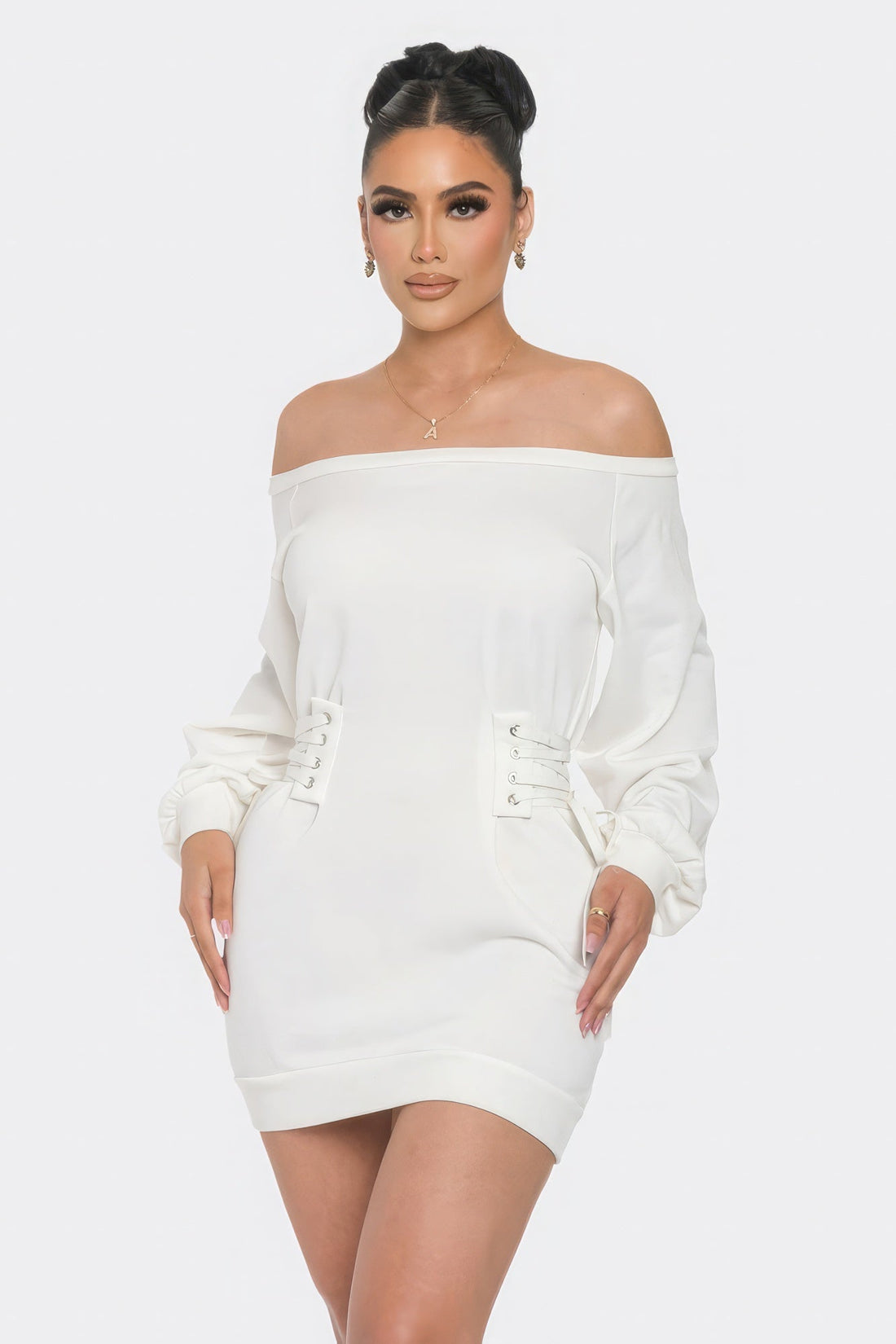 Off Shoulder Mini Dress by Fleurcouture | Fleurcouture