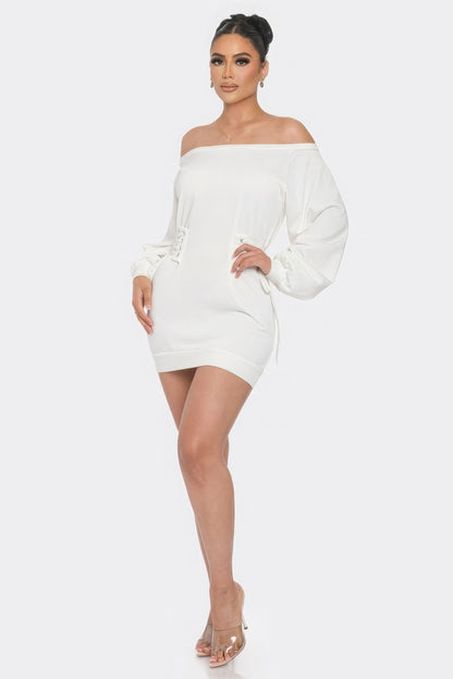 Off Shoulder Mini Dress by Fleurcouture | Fleurcouture
