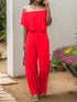 Off-Shoulder Wide Leg Jumpsuit Red S Jumpsuits by Trendsi | Fleurcouture