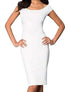 OFF THE SHOULDER LONG BACK DRESS WITH X BACK White S by Cheryl Creations | Fleurcouture