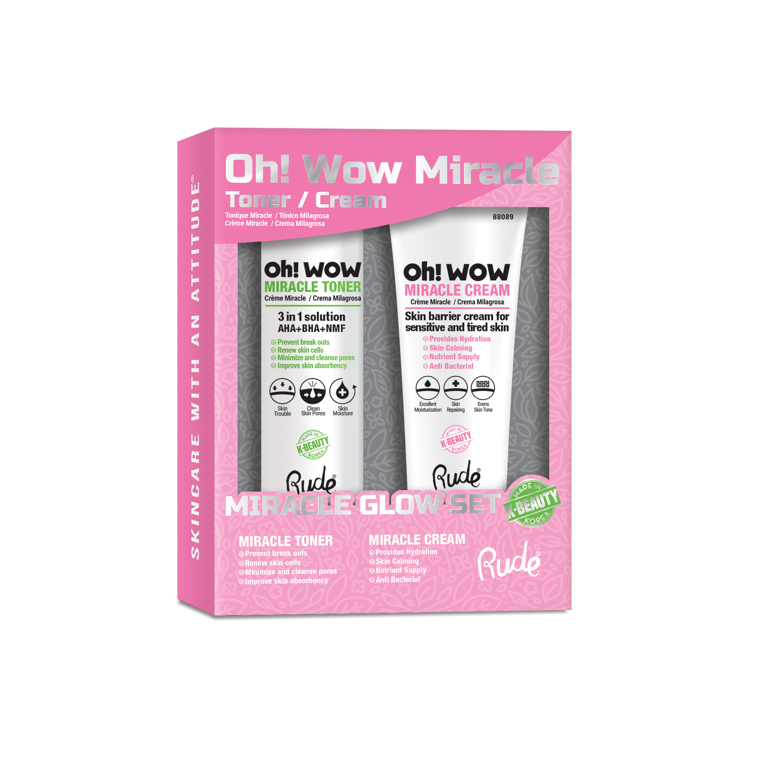 Oh Wow! Miracle - Miracle Glow Set Skincare Sets by Rude Cosmetics | Fleurcouture