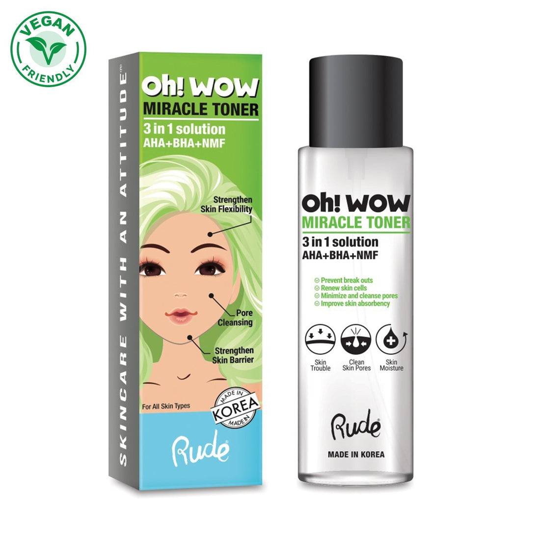 Oh Wow! Miracle Toner Toners by Rude Cosmetics | Fleurcouture