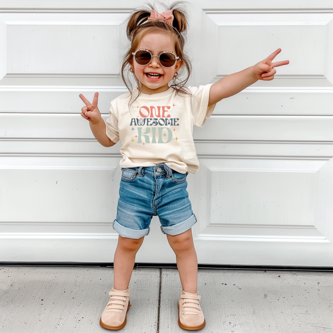 One Awesome Kid Youth &amp; Toddler Graphic Tee 2T Youth Graphic Tee by Tea Shirt Shoppe | Fleurcouture