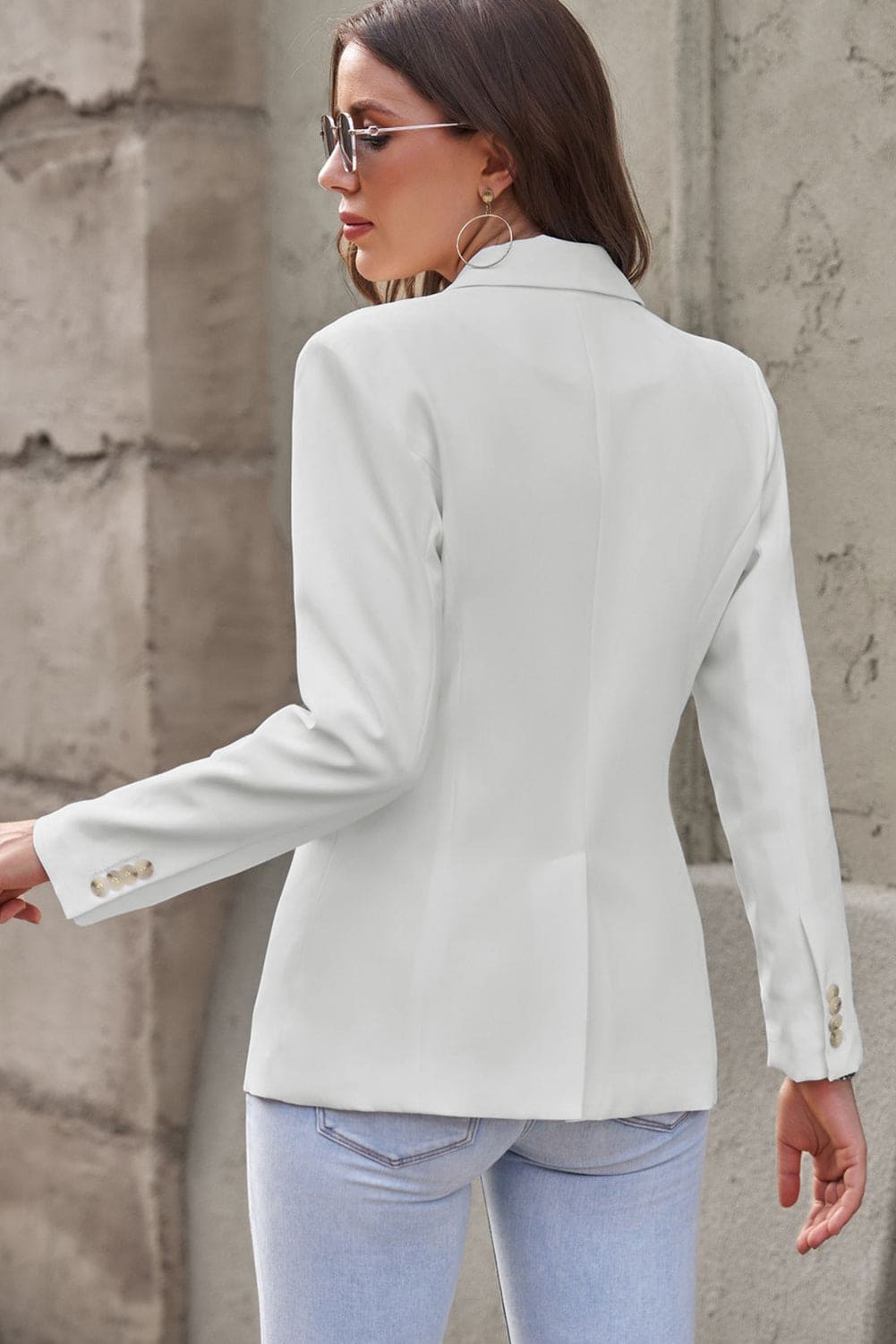 One-Button Flap Pocket Blazer by Trendsi | Fleurcouture