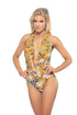 ONE PIECE SUNSHINE FLORAL PRINT SWIMSUIT MUSTARD S by Beach Joy Bikini | Fleurcouture