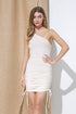 ONE SHOULDER BODYCON RUCHED DRESS Bone S by Sweet Generis | Fleurcouture
