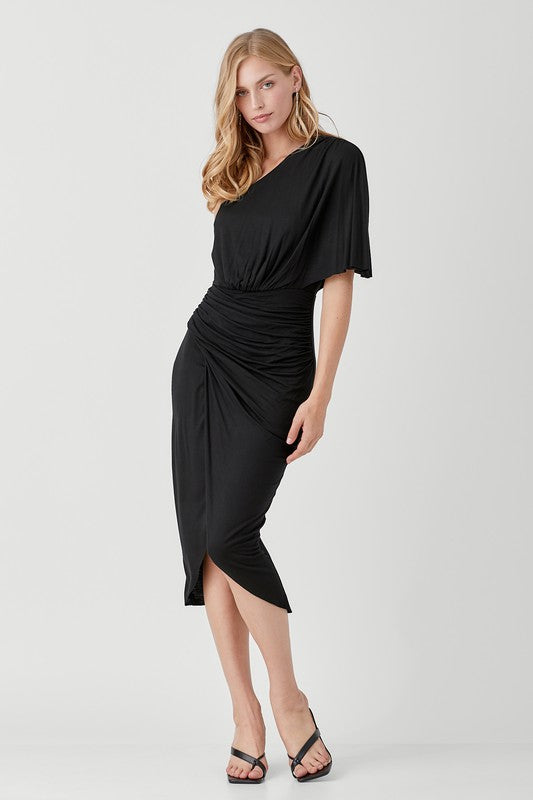 One Shoulder Drape Jersey Dress by Mustard Seed | Fleurcouture