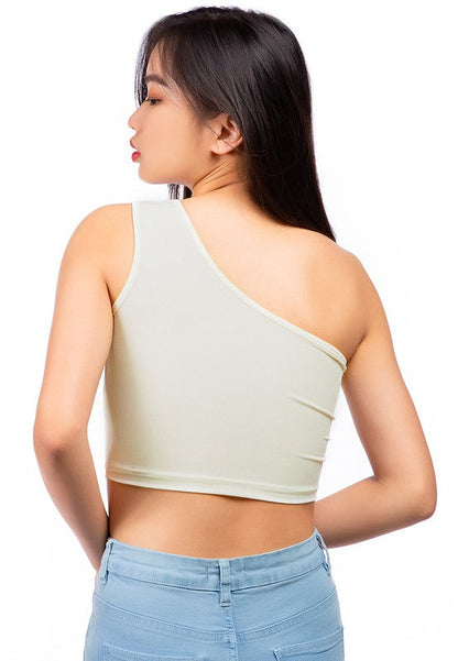 One Shoulder Knitted Crop Top by Rag Company | Fleurcouture