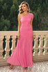 One-Shoulder Ruched Maxi Dress Pink XS Women&