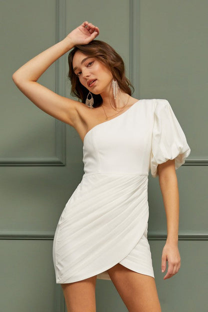 One Shoulder Ruffle Dress S by Do + Be Collection | Fleurcouture