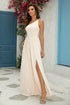 One-Shoulder Split Maxi Dress White XS Women&