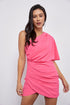 One Shoulder Wrap Dress PARADISE PINK S by Do + Be Collection | Fleurcouture