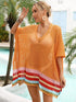 Open knit cover up Orange One Size by Miss Sparkling | Fleurcouture