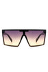 Oversize Square Flat Top Fashion Women Sunglasses Purple OneSize by Cramilo Eyewear | Fleurcouture