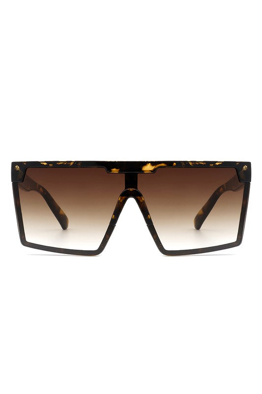 Oversize Square Flat Top Fashion Women Sunglasses Tortoise OneSize by Cramilo Eyewear | Fleurcouture