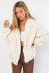 Oversized Fleece Hoodie Jacket CREAM M by LE LIS | Fleurcouture