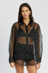 OVERSIZED ORGANZA SHIRT BLACK S by Emory Park | Fleurcouture
