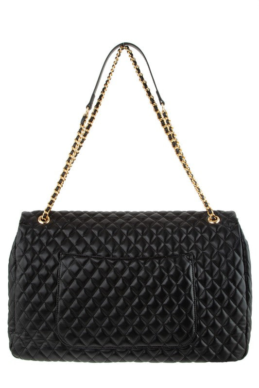 Oversized Quilted Shoulder Bag OS by ICCO ACCESSORIES | Fleurcouture