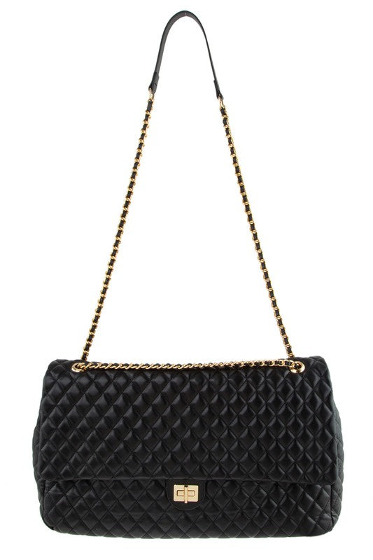 Oversized Quilted Shoulder Bag OS by ICCO ACCESSORIES | Fleurcouture