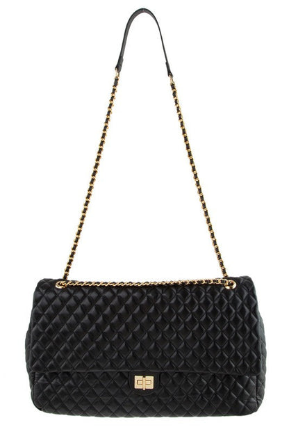 Oversized Quilted Shoulder Bag OS by ICCO ACCESSORIES | Fleurcouture