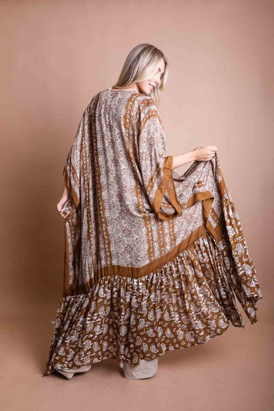 Paisley Tapestry Free Flow Kimono Default by Leto Accessories | Fleurcouture