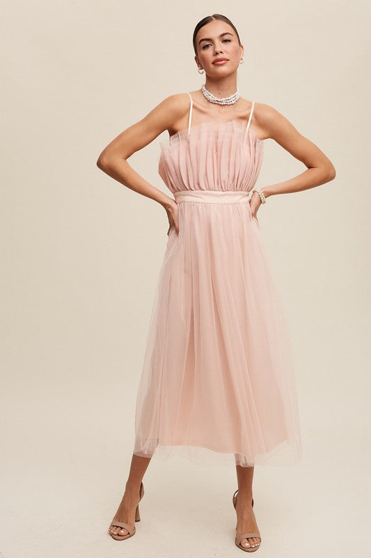 Paper Bag Frill Tulle Maxi Dress by Listicle | Fleurcouture