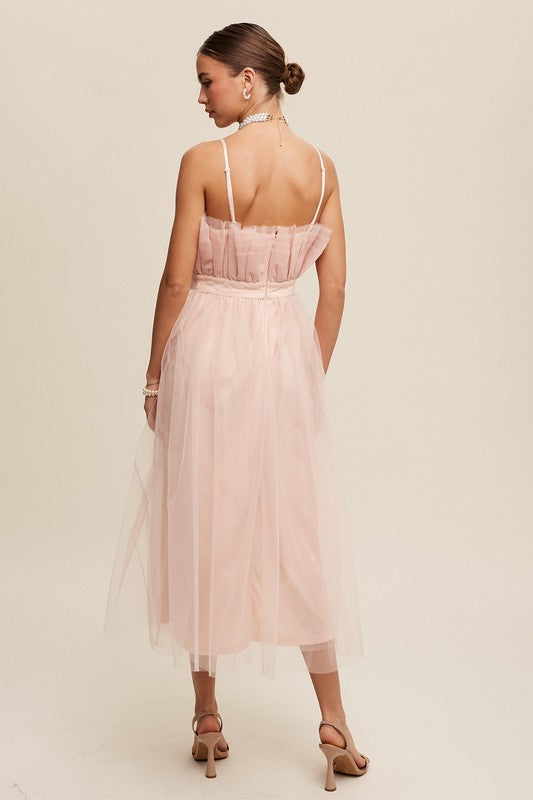 Paper Bag Frill Tulle Maxi Dress by Listicle | Fleurcouture