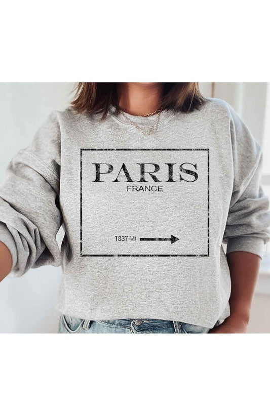 PARIS FRANCE GRAPHIC PLUS SIZE SWEATSHIRT GREY 1XL by ROSEMEAD LOS ANGELES CO | Fleurcouture