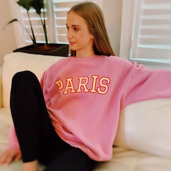 Paris Sweatshirt Pink S by Ellison and Young | Fleurcouture