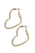 Passionate Embrace, Medium Gold heart Shape Hoops Earrings Gold One Size Earrings by Grace & Emma | Fleurcouture