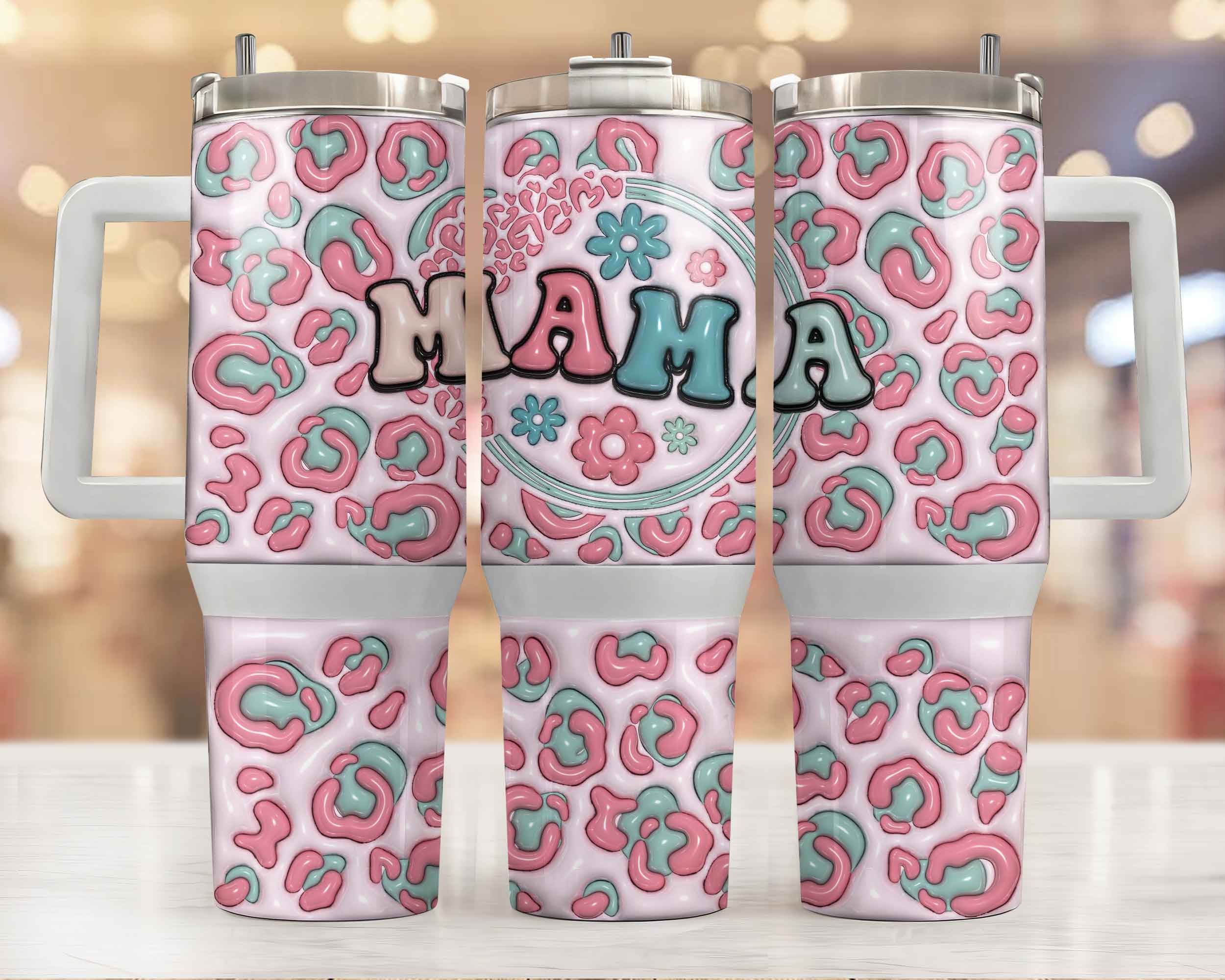 Pastel Bubble Mama 40oz Tumbler Tumbler by Tea-Shirt Shoppe | Fleurcouture