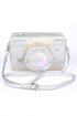 Patent Finish Top Handle Convertible Clutch Bag Silver O/S by Artini Accessories | Fleurcouture