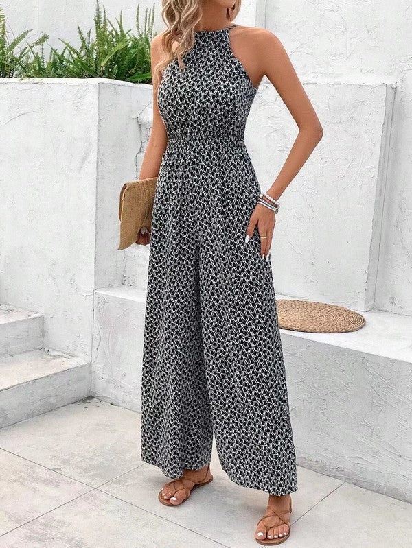 Patterned jumpsuit Black S by Miss Sparkling | Fleurcouture