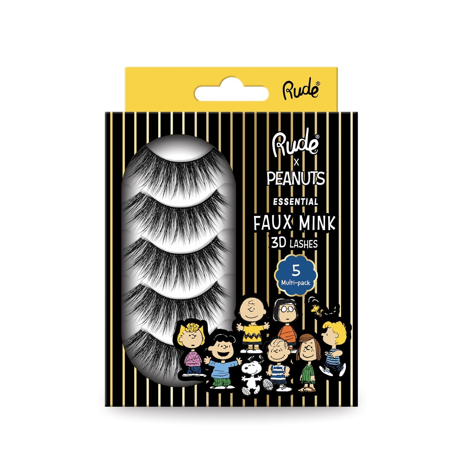 Peanuts Essential Faux Mink 3D Lashes - 5-pack False Eyelashes by Rude Cosmetics | Fleurcouture