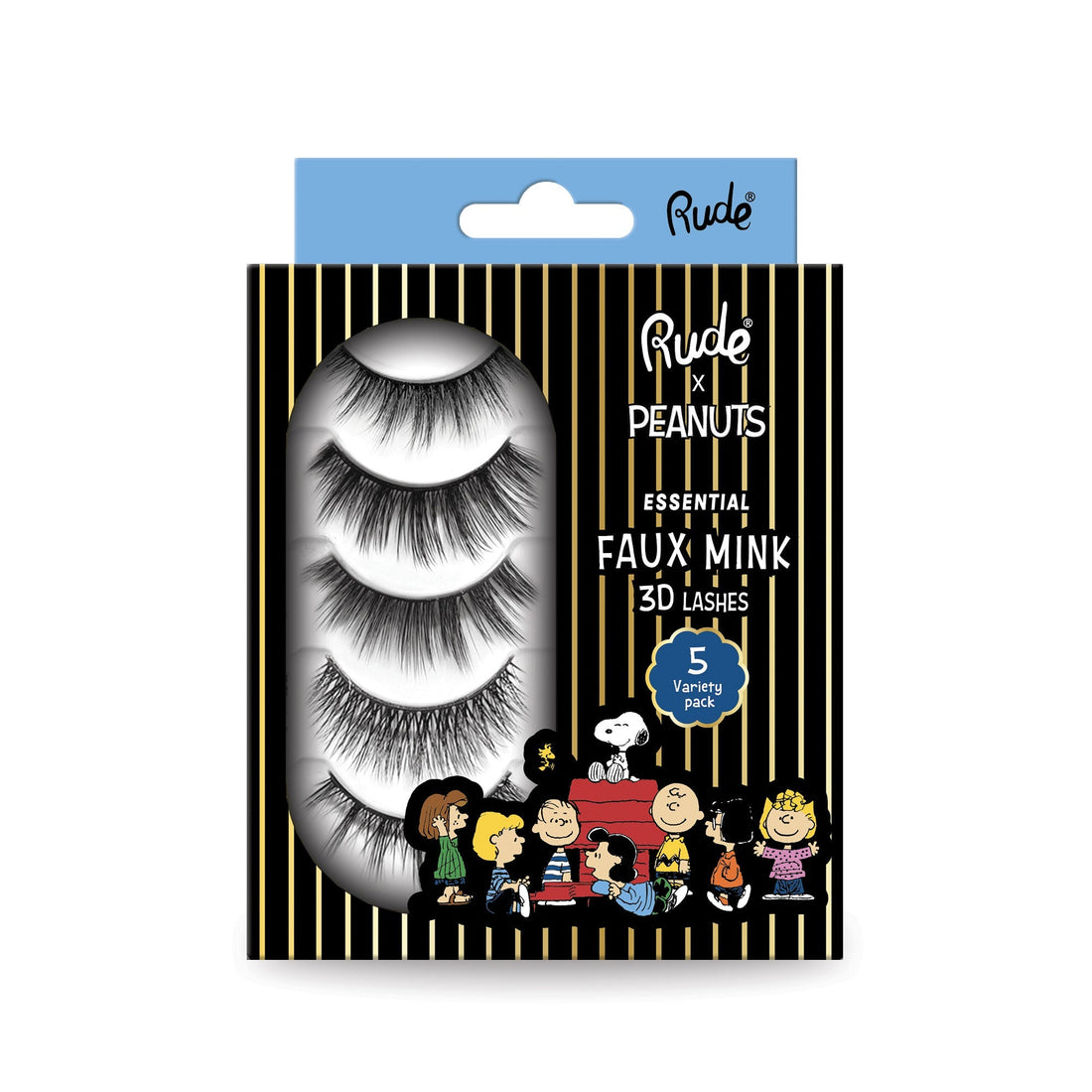 Peanuts Essential Faux Mink 3D Lashes - 5-pack False Eyelashes by Rude Cosmetics | Fleurcouture