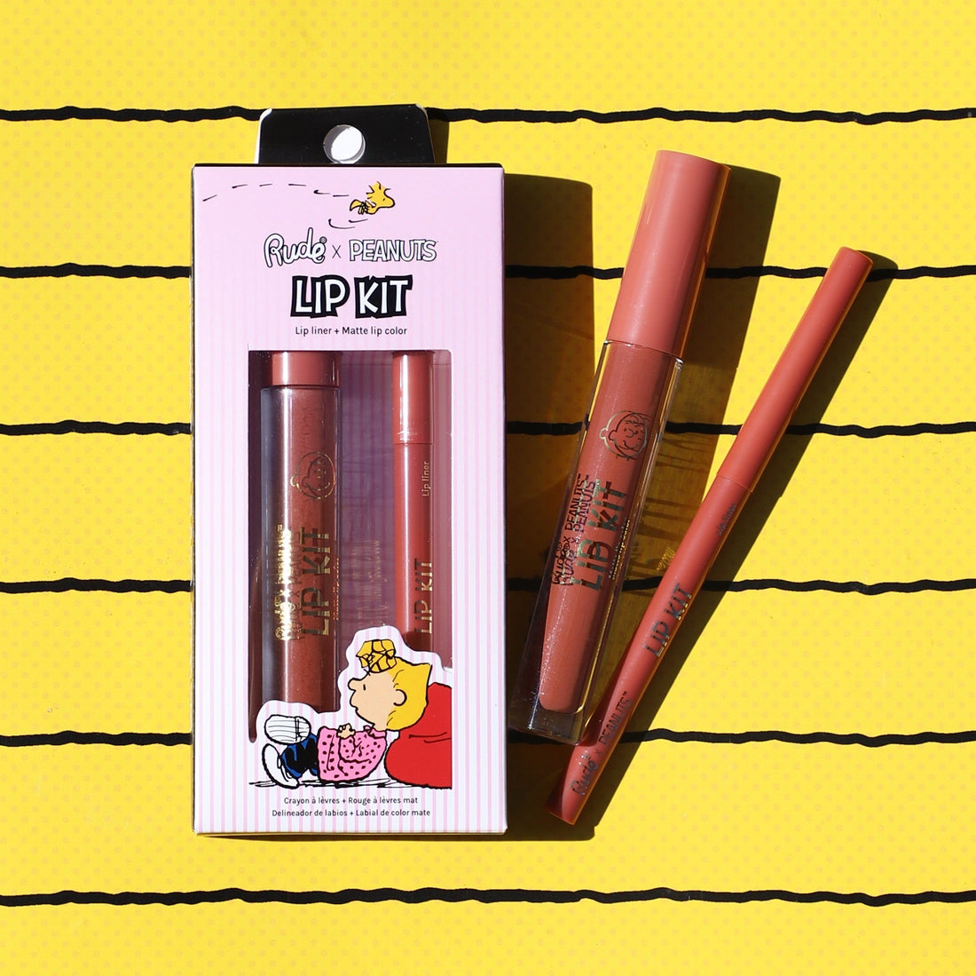 Peanuts Lip Kit - Lip Liner + Matte Lip Color Lipstick by Rude Cosmetics | Fleurcouture