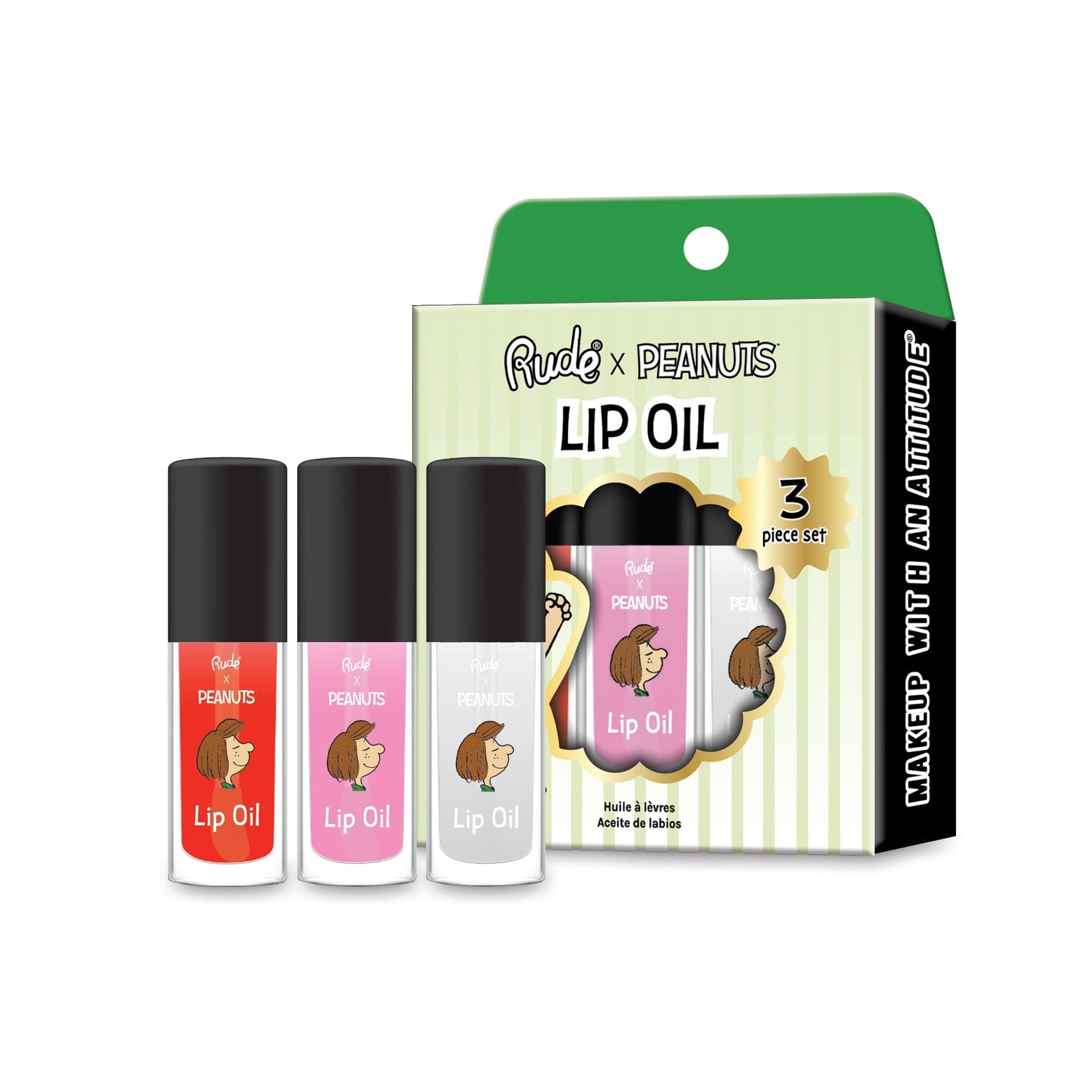 Peanuts Lip Oil - 3 Piece Set Peanuts Lip Oil Lip Gloss by Rude Cosmetics | Fleurcouture