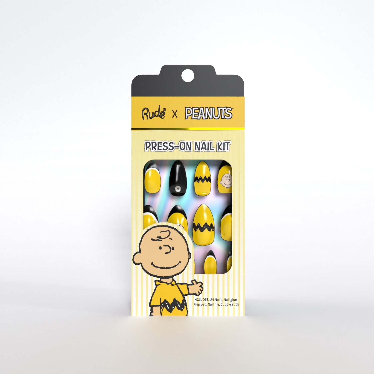 Peanuts Press-On Nail Kit Charlie False Lashes by Rude Cosmetics | Fleurcouture