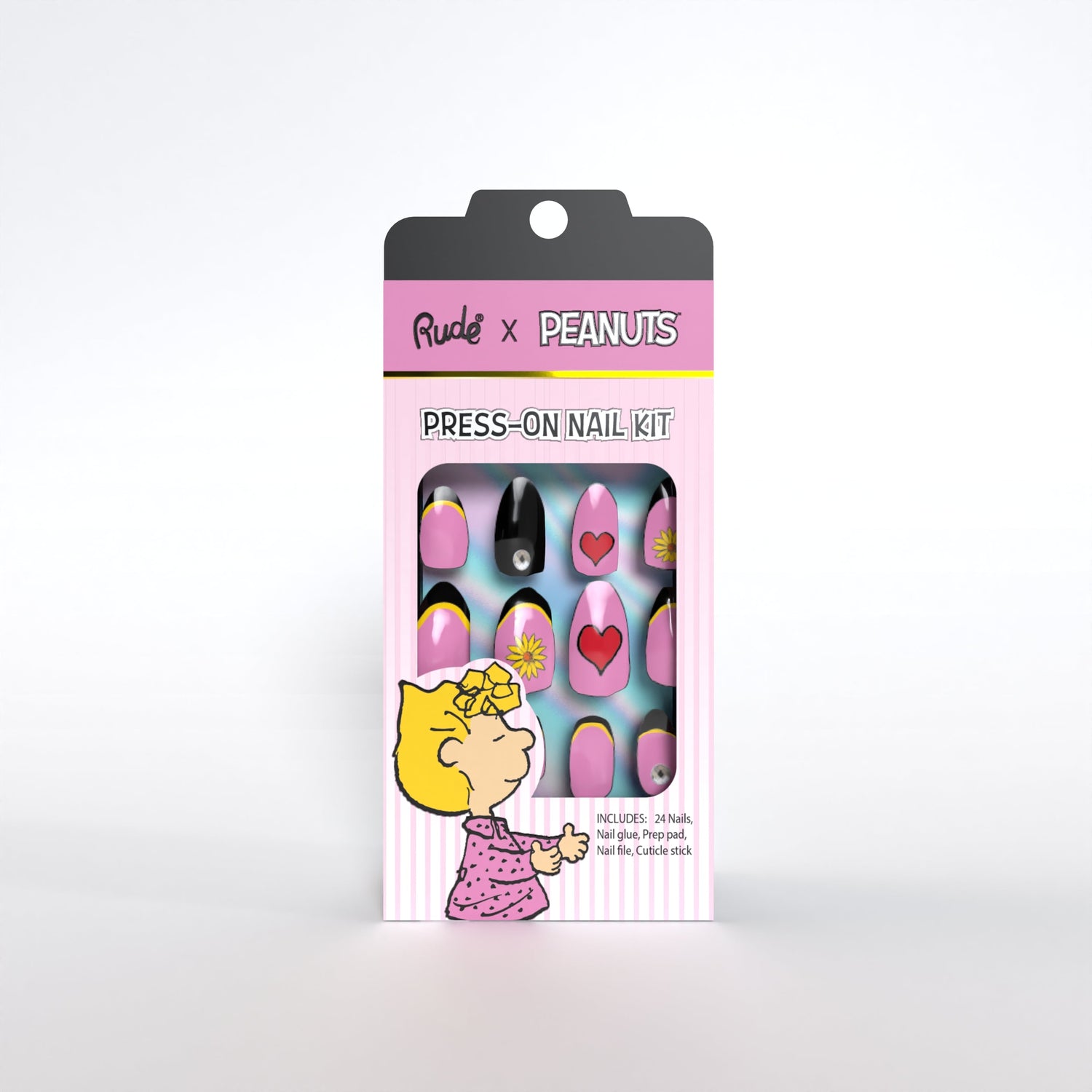 Peanuts Press-On Nail Kit Sally False Lashes by Rude Cosmetics | Fleurcouture