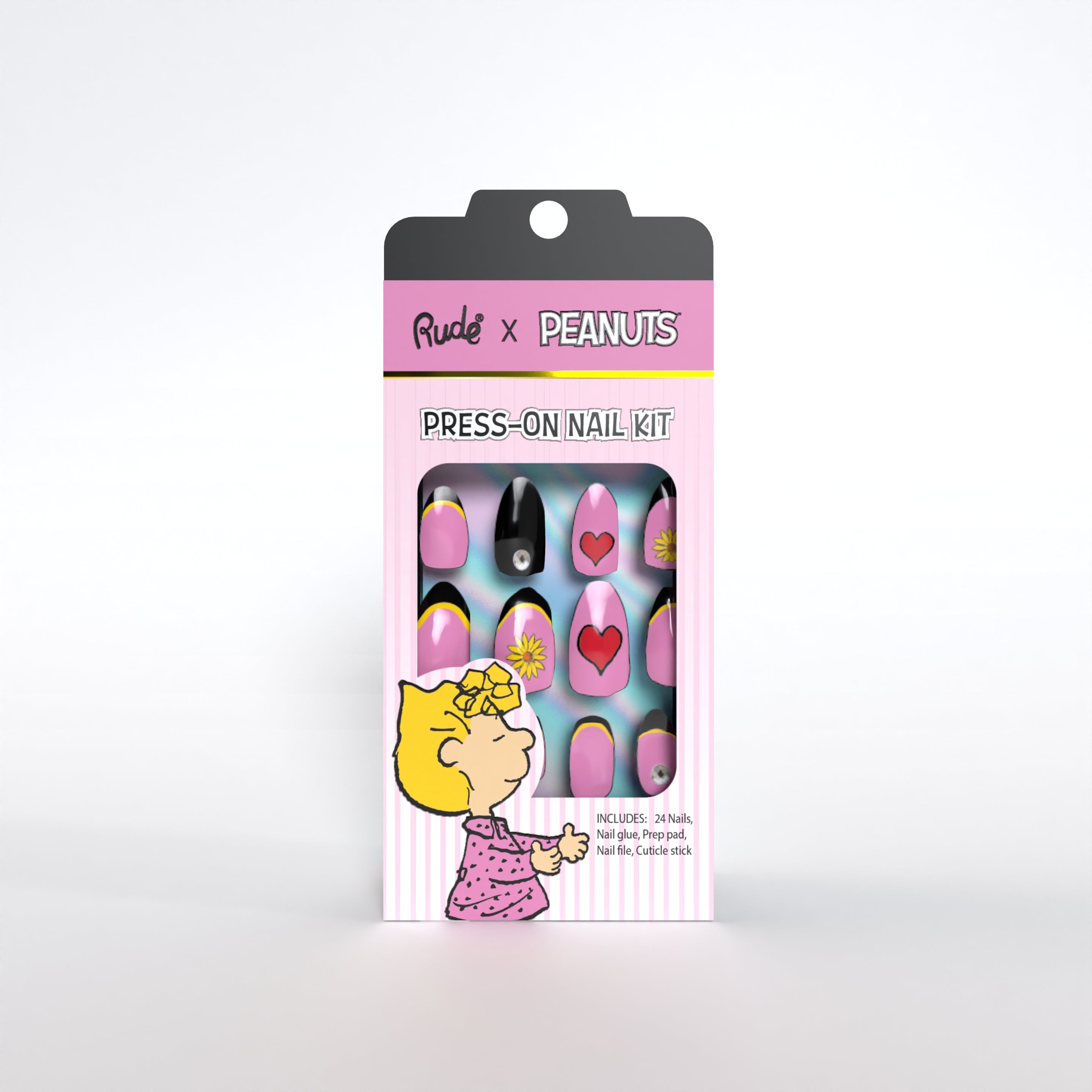 Peanuts Press-On Nail Kit Sally False Lashes by Rude Cosmetics | Fleurcouture