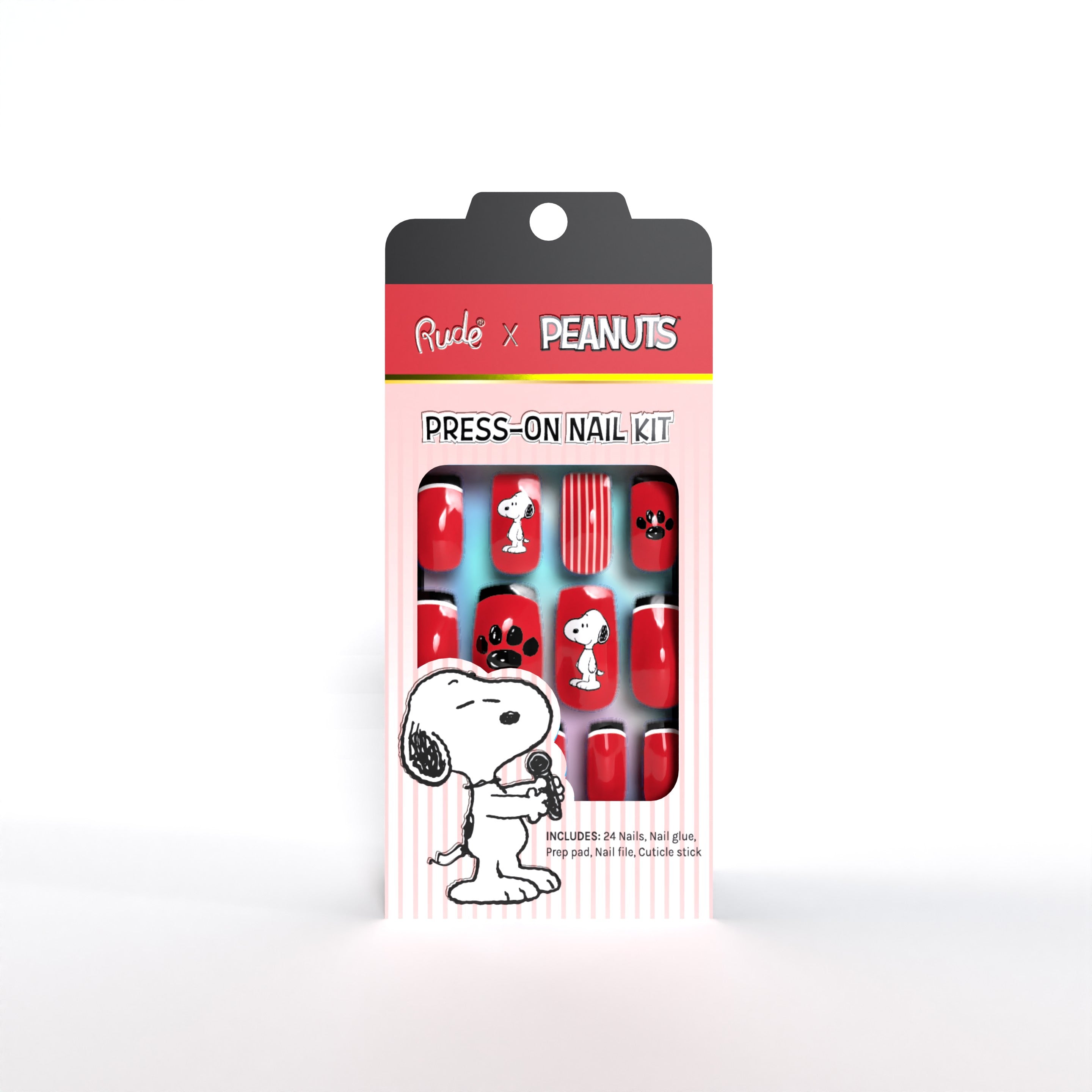 Peanuts Press-On Nail Kit Snoopy False Lashes by Rude Cosmetics | Fleurcouture