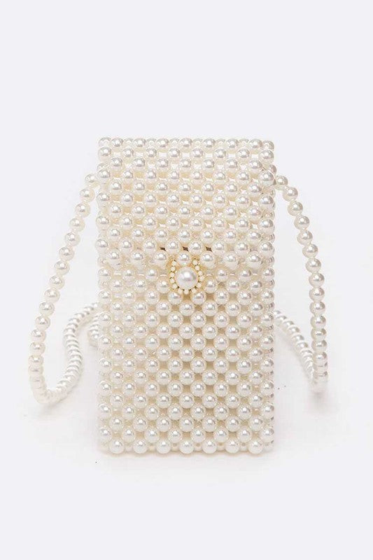 Pearl Iconic Crossbody Swing Bag Cream O/S by Artini Accessories | Fleurcouture