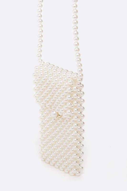 Pearl Iconic Crossbody Swing Bag Cream O/S by Artini Accessories | Fleurcouture