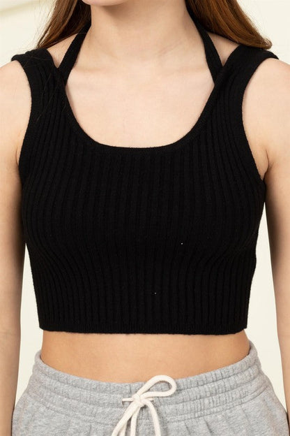 Perfect Girl Ribbed Open-Back Crop Top by HYFVE | Fleurcouture