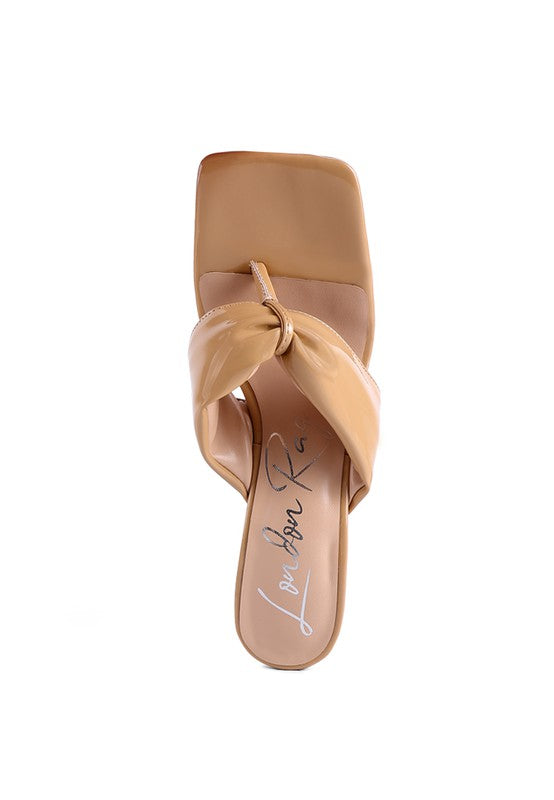 PHANTOM RUCHED HIGH HEELED THONG SANDALS by Rag Company | Fleurcouture