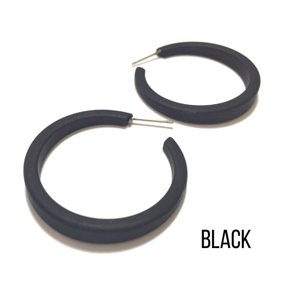 Phoenix Frosted Hoop Earrings Black Phoenix Hoops by Leetie Lovendale | Fleurcouture
