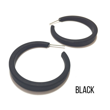 Phoenix Frosted Hoop Earrings Black Phoenix Hoops by Leetie Lovendale | Fleurcouture