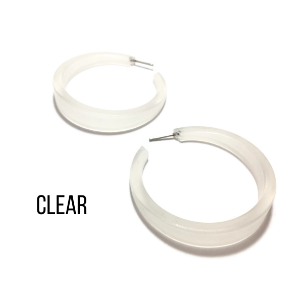 Phoenix Frosted Hoop Earrings Clear Phoenix Hoops by Leetie Lovendale | Fleurcouture